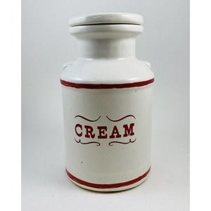 House of Webster Ceramics Canister with Lid Marked Cream Cookie Jar Milk Jug